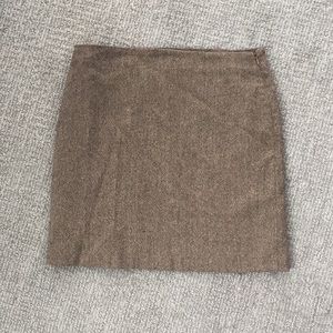 Brown wool mini skirt